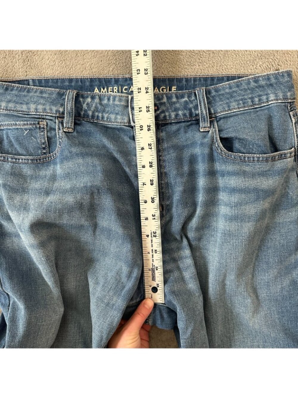 American Eagle Super High Rise Baggy Wide Leg Jeans Women's size 16 Regular - Picture 6 of 8